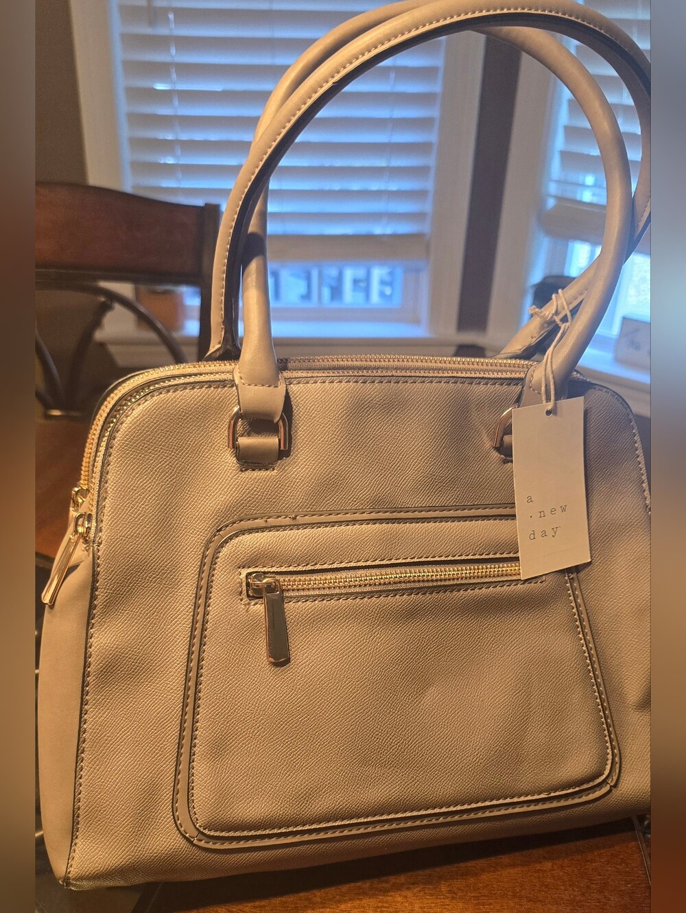 A New Day Taupe Structured Satchel Handbag, Like New, Tag Available